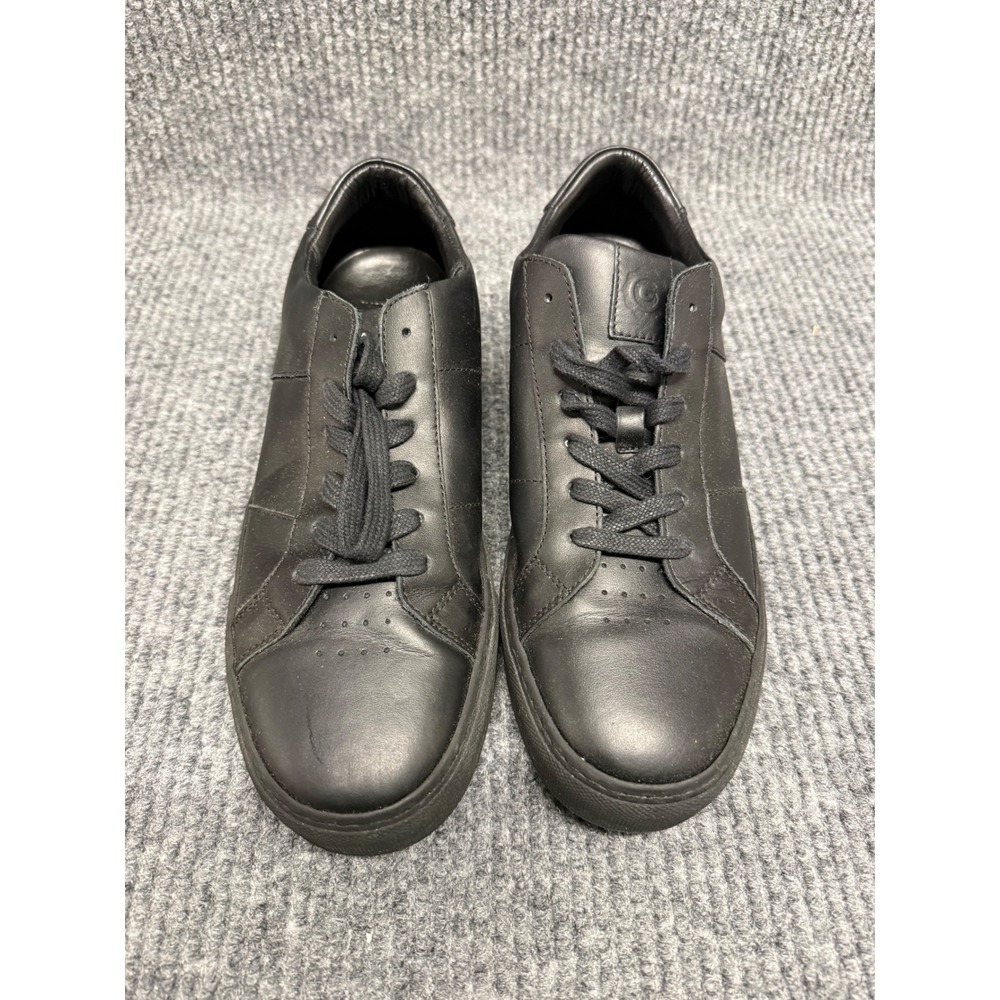 GREATS Brooklyn Triple Black Leather Low‎ Top Sneakers Made in Italy Mens Black